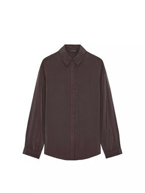 Zara Chocolate Brown Button-Down Collared Shirt